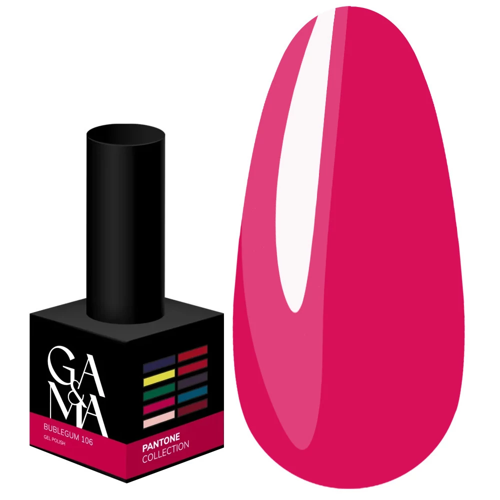 Гель-лак GA&MA Pantone collection №106 Bubblegum ярко-розовый 10 мл (7700168) - Фото №1