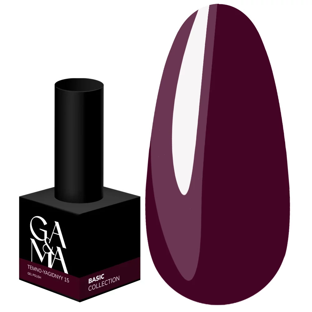 Гель-лак GA&MA Basic collection №015 темно-ягодный 10 мл (7700244) - Фото №1