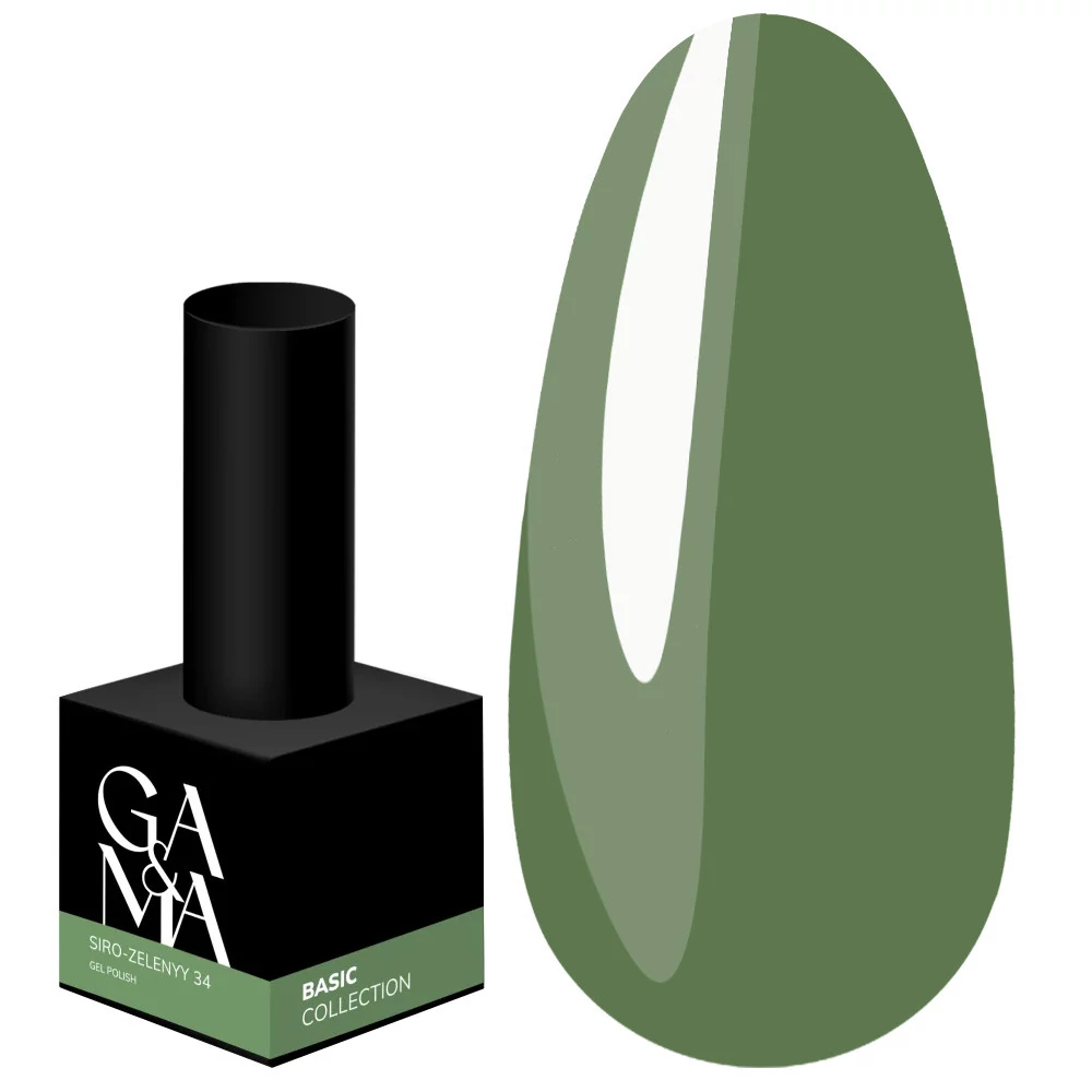 Гель-лак GA&MA Basic collection №034 серо-зелёный 10 мл (7700274) - Фото №1
