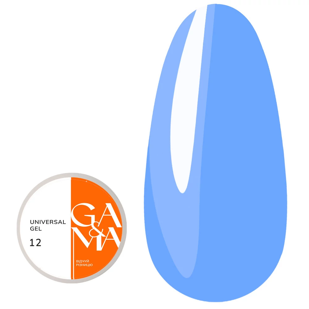 Гель для наращивания GA&MA Universal №012 голубой 15 мл (7700001) - Фото №1