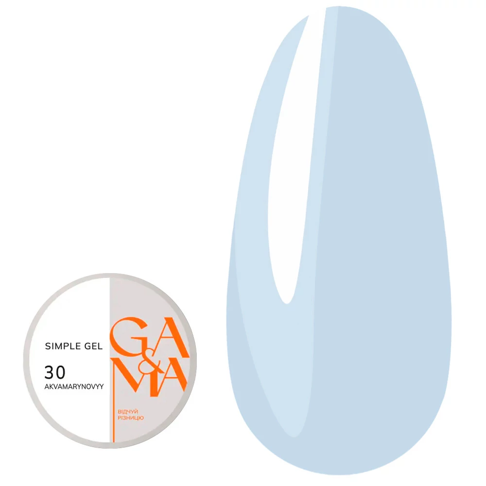 Гель для наращивания GA&MA Simple gel №030 аквамариновый 15 мл (7701837) - Фото №1