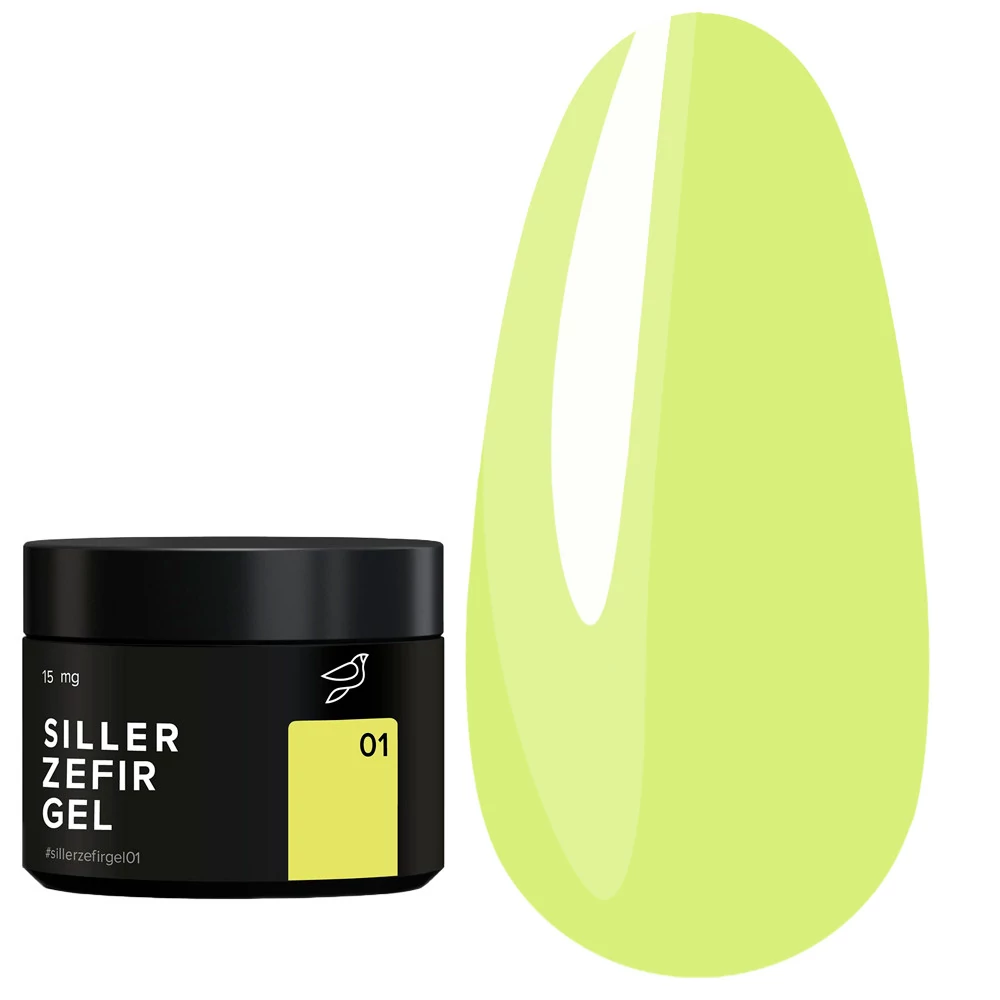 Гель для наращивания SILLER Zefir №01 (банка) желтый 15 мл (НФ-00019228) - Фото №1