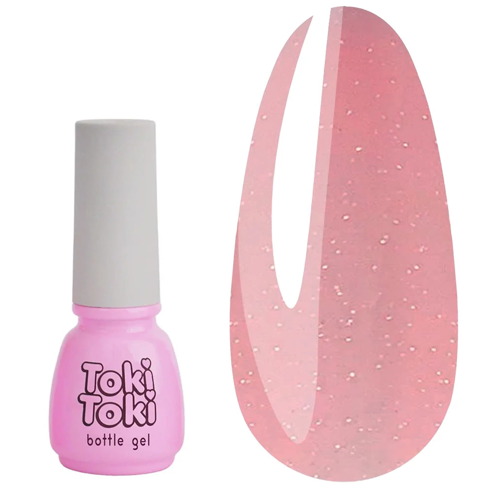 Гель для наращивания Toki-Toki Bottle Gel №05 розовый с блестками 5 мл (2002BG05) - Фото №1