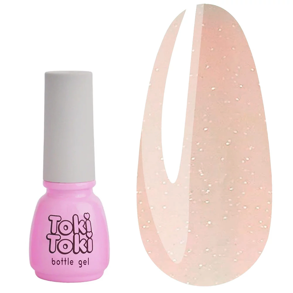 Гель для наращивания Toki-Toki Bottle Gel №07 бежевый с блестками 5 мл (2002BG07) - Фото №1
