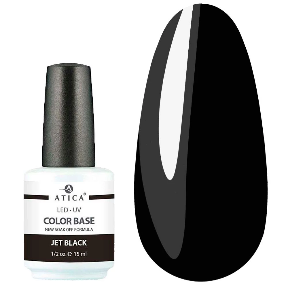 База для ногтей ATICA Color Base Gel Jet Black (soak off) черный 15 мл (89404) - Фото №1