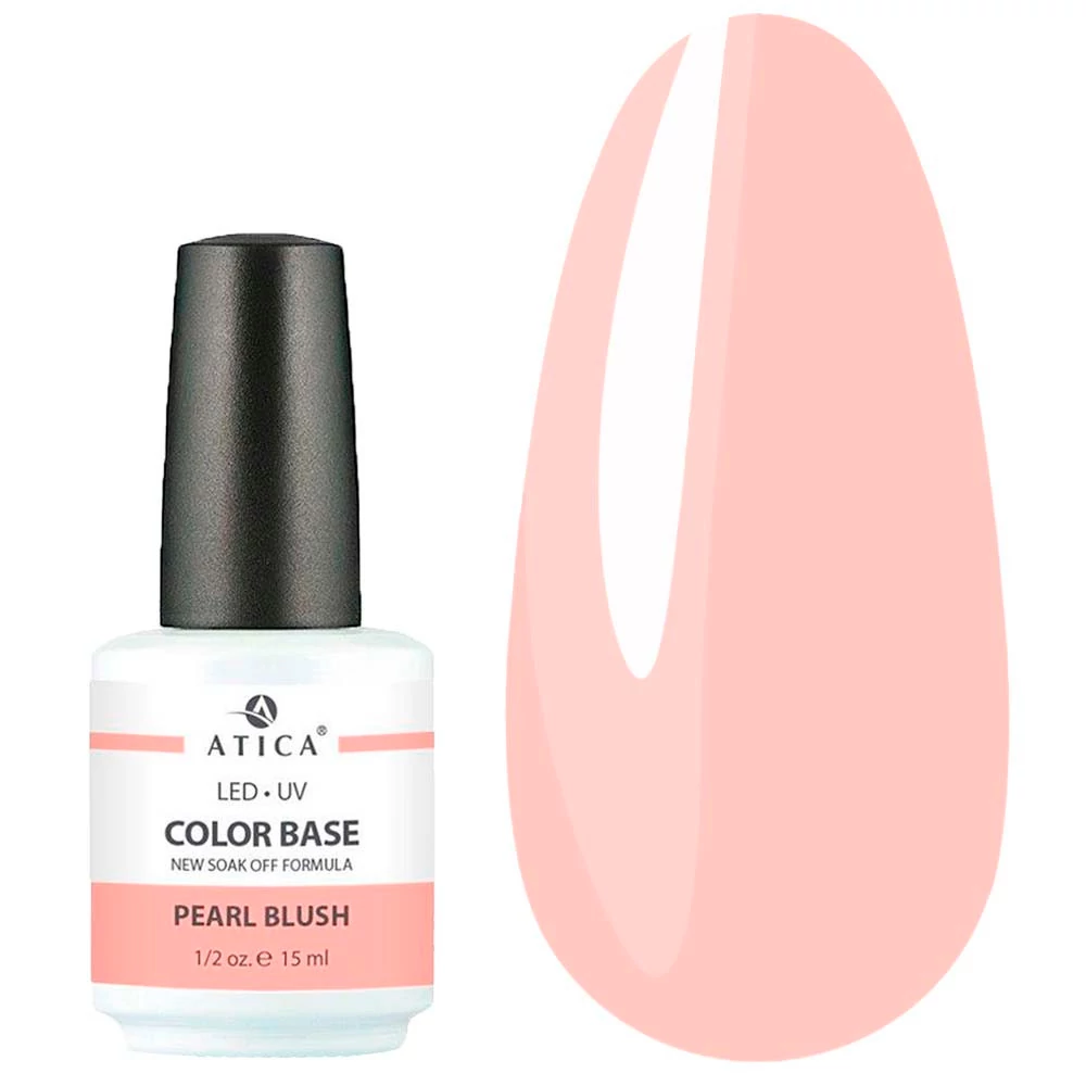 База для ногтей ATICA Color Base Gel Pearl Blush (soak off) персиковый 15 мл (89402) - Фото №1