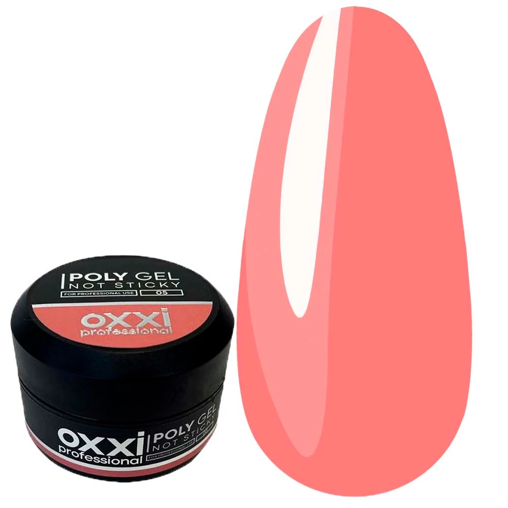 Полигель OXXI Poly Gel NOT STICKY №05 коралловый 30 мл (000002824) - Фото №1