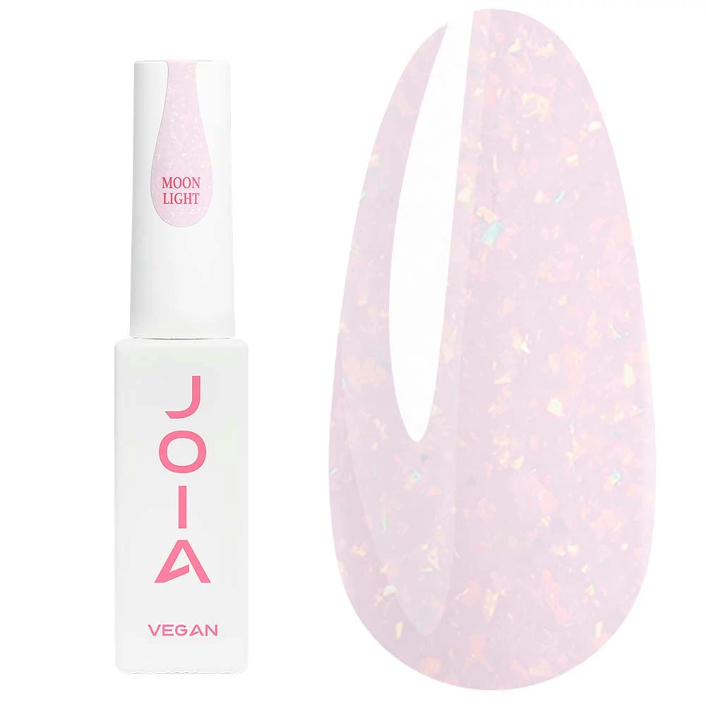 Гель-база JOIA vegan PolyLiquid Gel Moonlight Glow светло-розовый с шиммером 8 мл (4820259342548) - Фото №1