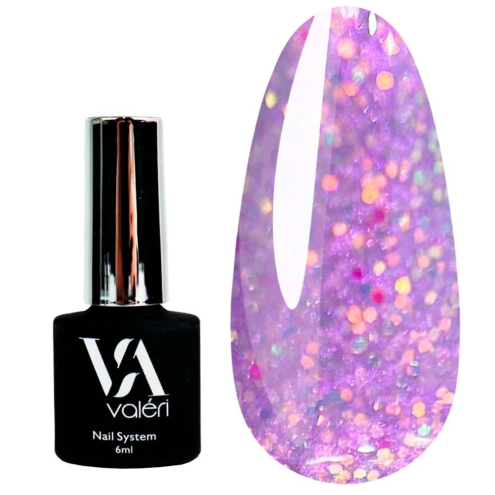Гель-лак VALERI Color №158 сиреневый с микроблестками 6 мл (VA158) - Фото №1