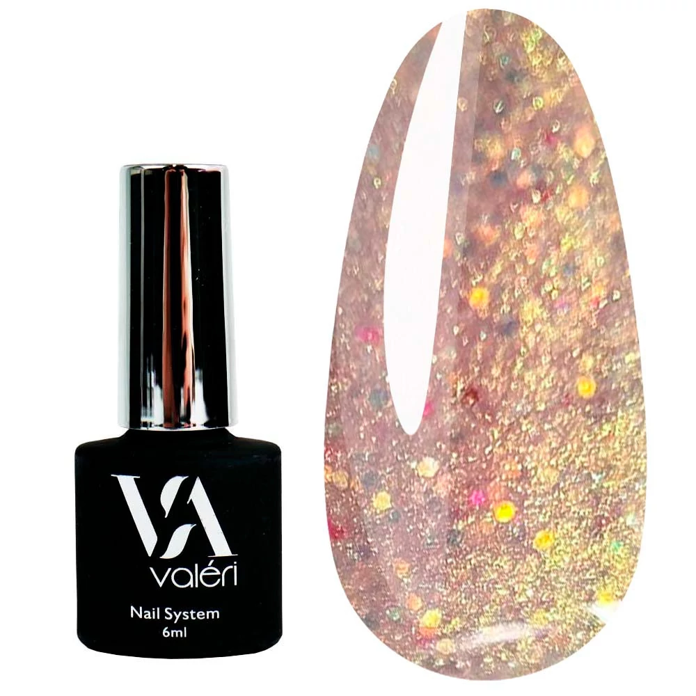 Гель-лак VALERI Color №160 бежево-золотистый с микроблестками 6 мл (VA160) - Фото №1