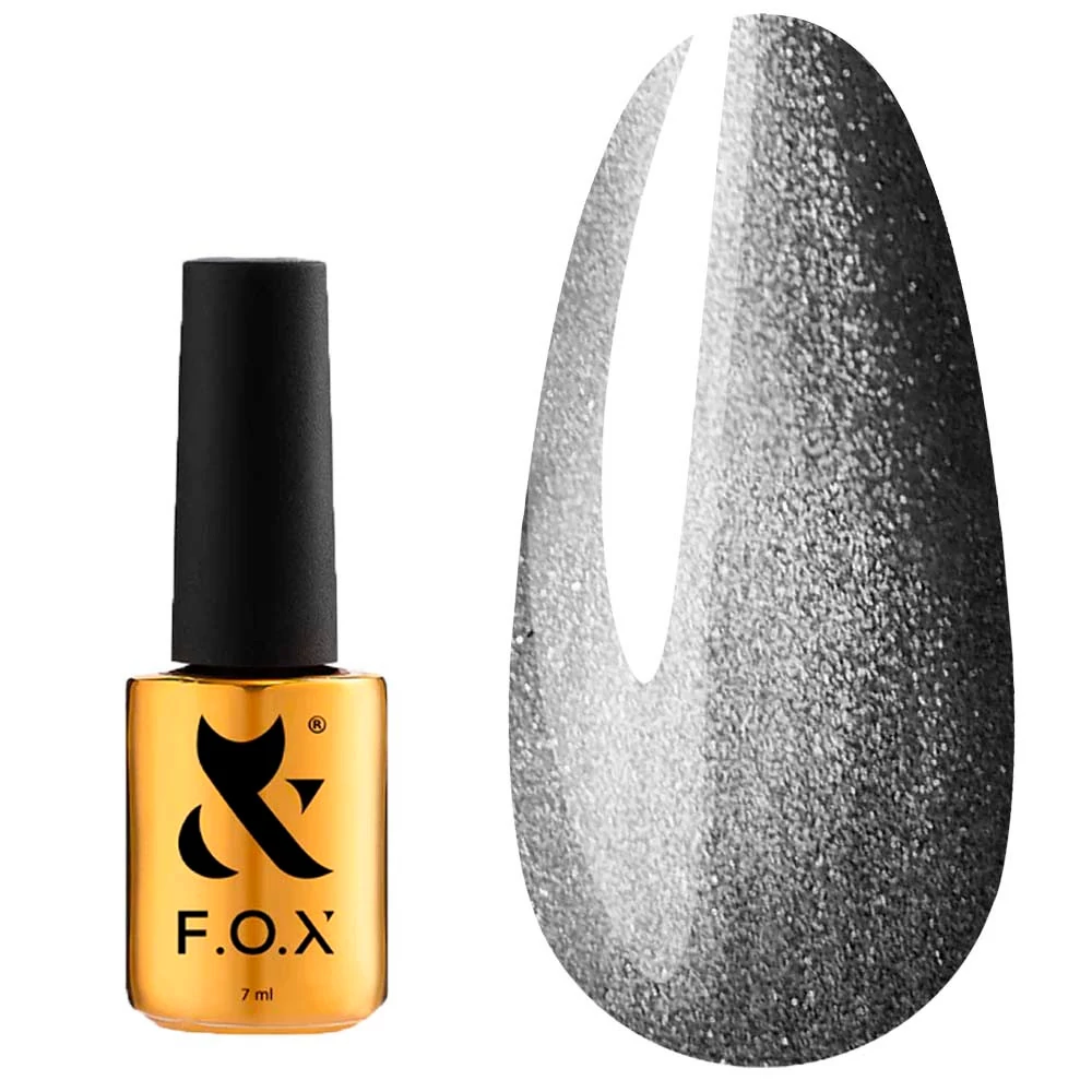 Гель-лак FOX Cat Eye Crystalline 004 полупрозрачный темно-серый 7 мл (CY-Cr004) - Фото №1