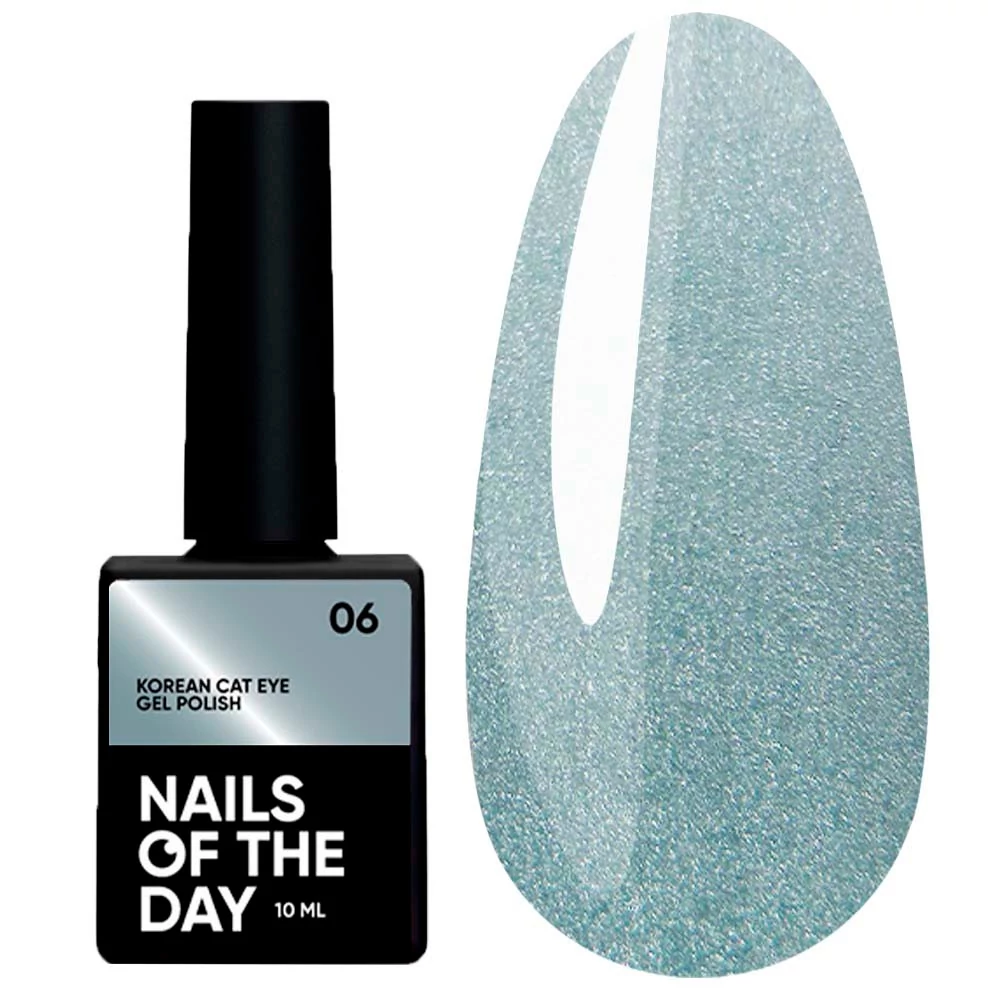Гель-лак NAILS OF THE DAY Korean Cat Eye №06 полупрозрачный серо-голубой 10 мл (НФ-00019740) - Фото №1