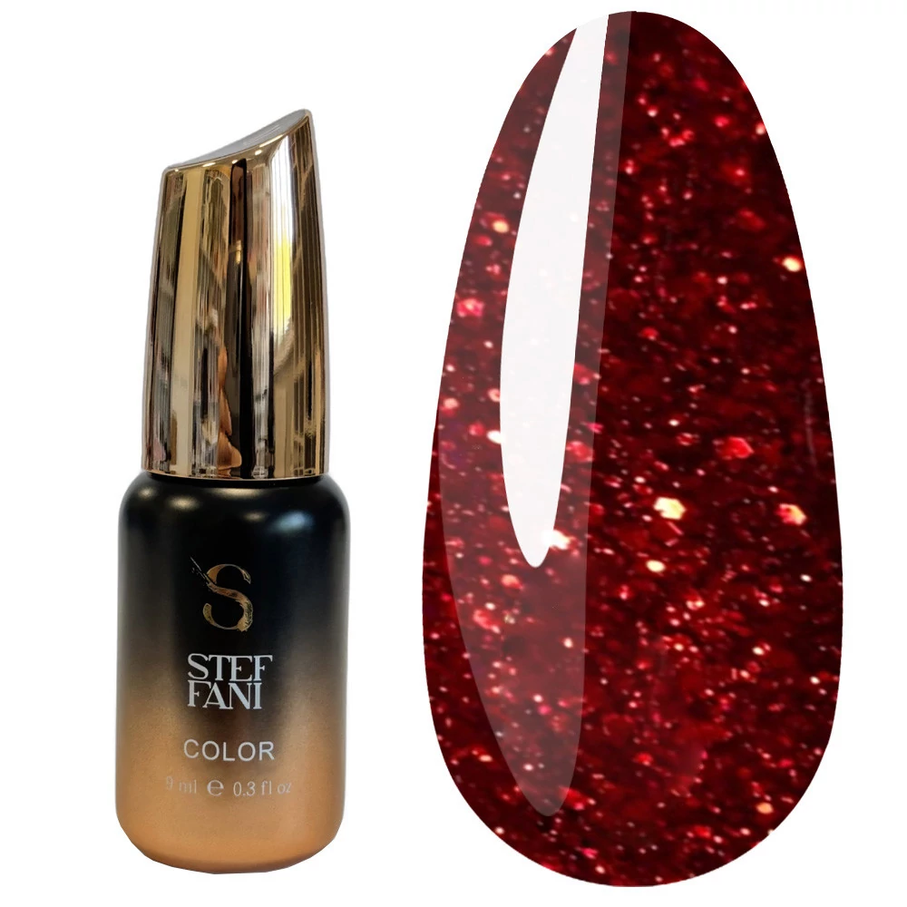 Гель-лак Steffani Color Gel polish №10 кровавый с блестками 9 мл (SGP09-10) - Фото №1