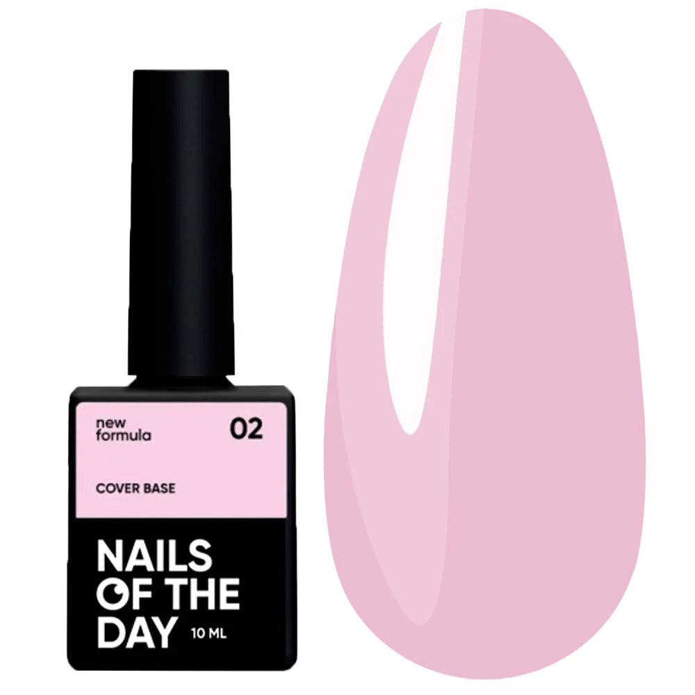 База для ногтей NAILS OF THE DAY Cover NEW Formula №02 розово-нюдовый 10 мл (НФ-00019241) - Фото №1