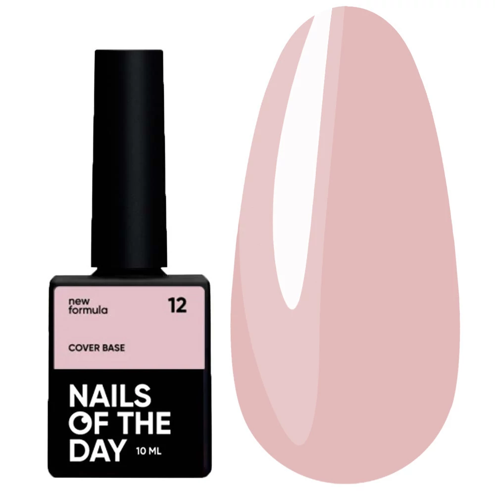 База для ногтей NAILS OF THE DAY Cover NEW Formula №12 бежево-розовый 10 мл (НФ-00020197) - Фото №1