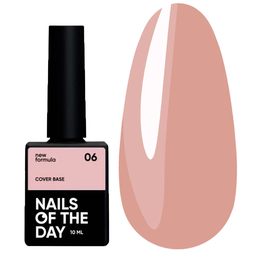 База для ногтей NAILS OF THE DAY Cover NEW Formula №06 нюдово-персиковый 10 мл (НФ-00019245) - Фото №1