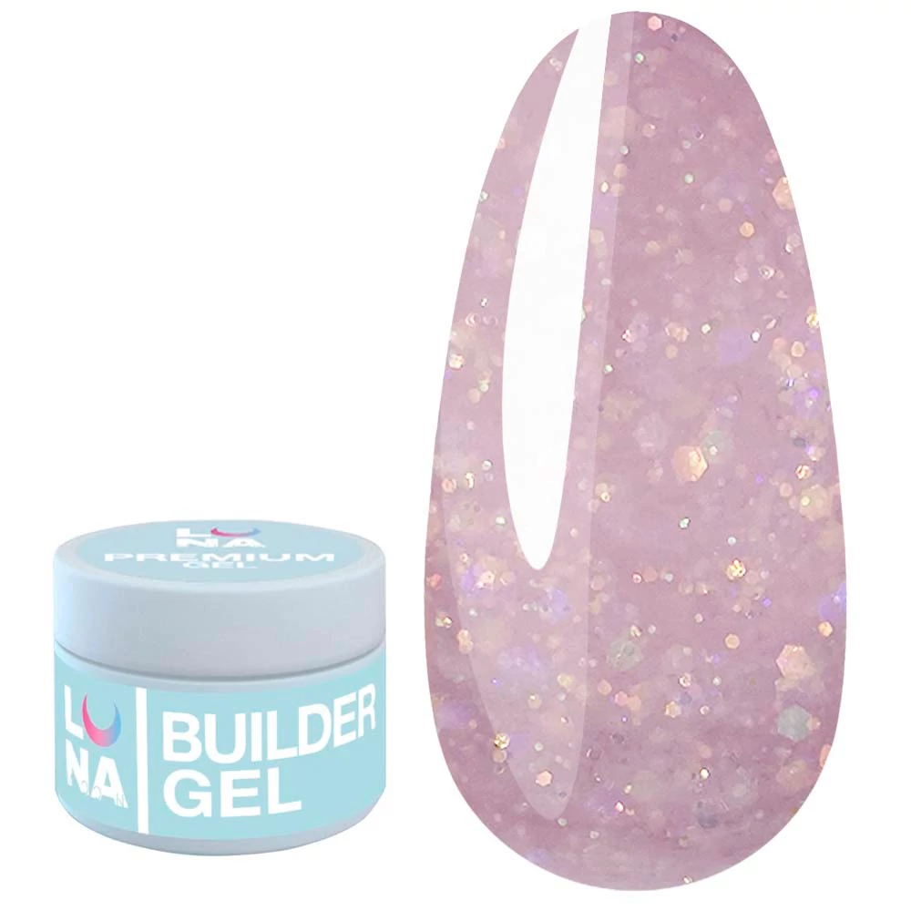 Гель для наращивания LUNA Diamond Gel №03 бежевый с блестками 15 мл (323-2356-0462) - Фото №1