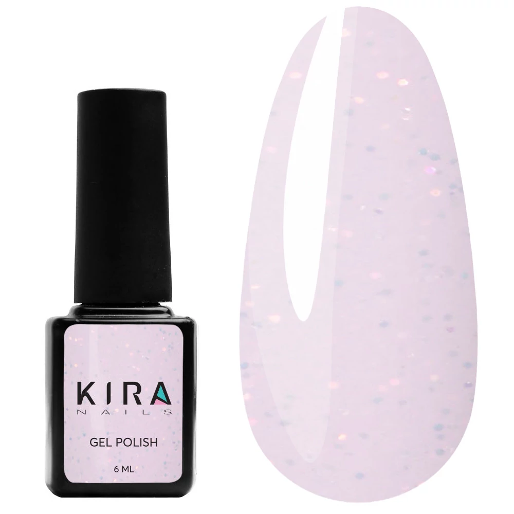 Гель-лак Kira Nails Soft Glow №001 лиловый с блестками 6 мл (699801) - Фото №1