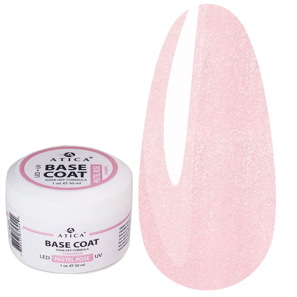 База ATICA Base Gel Shimmer Pastel Rose пастельно-розовый с шиммером 30 мл (85304) - Фото №1