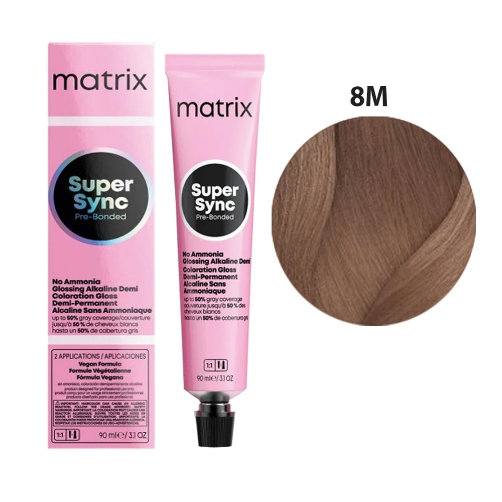 Тонер для волос MATRIX  Супер Синк Пре-Бондед без содержания аммиака 8M 90 мл (3474637237240)