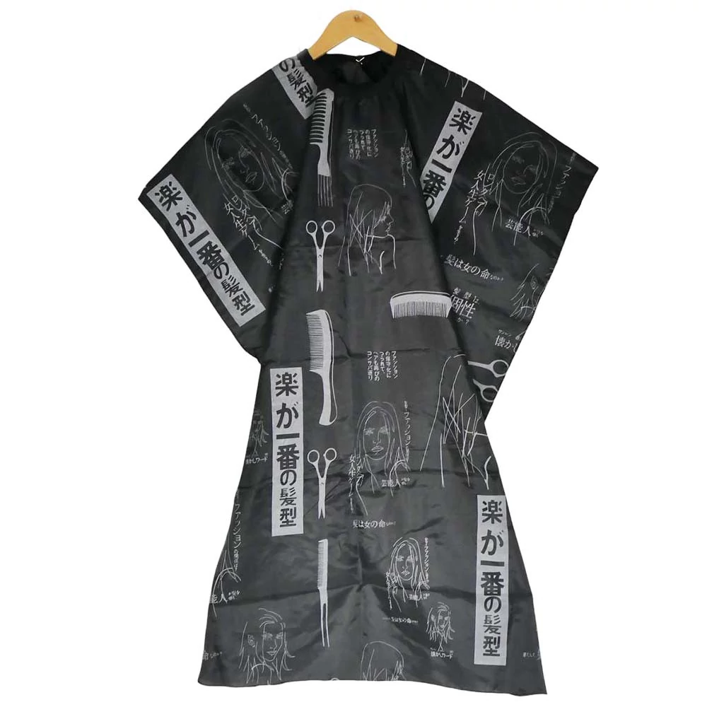 Пеньюар черный с принтом расчёски и девушки - Фото №1