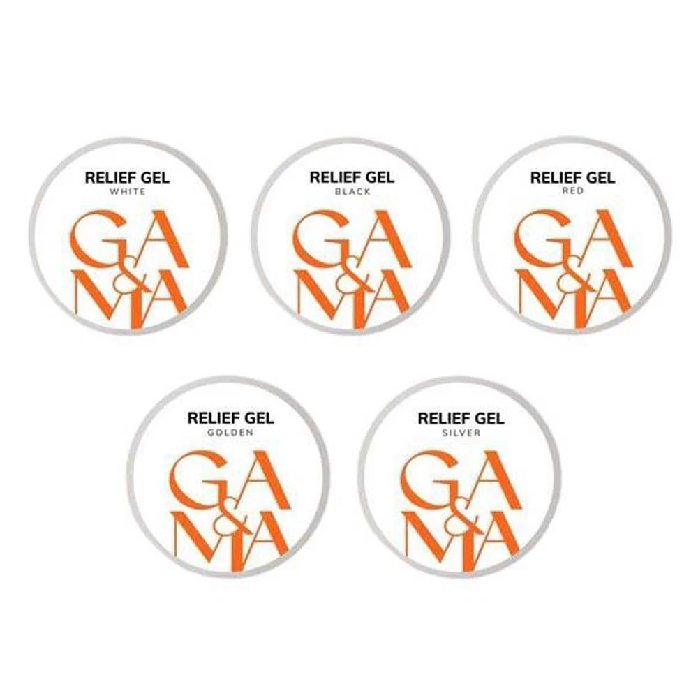 Набор GA&MA Relief Gel Classic Collection (5 шт по 5 г: black, white, red, golden, silver) (7703013) - Фото №1