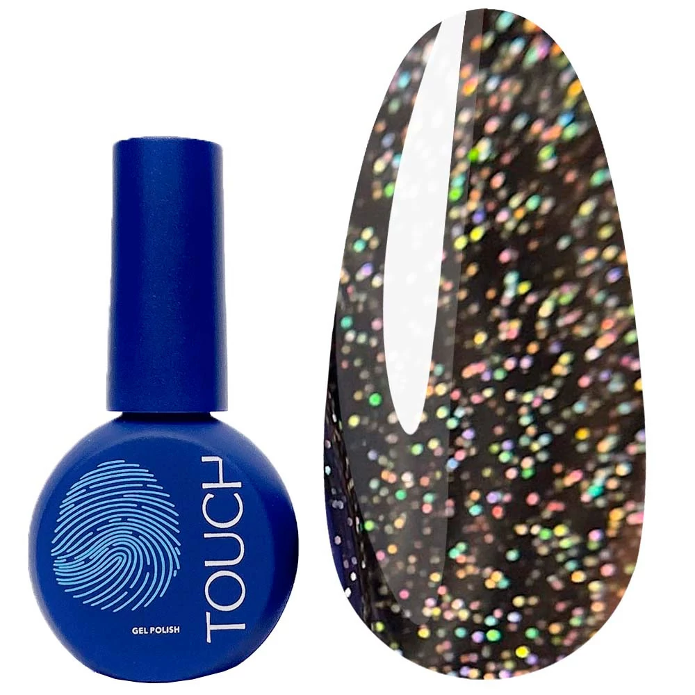 Гель-лак Touch PIXI №06 чёрный на витражной основе с блестками 9 мл (2230000017458) - Фото №1
