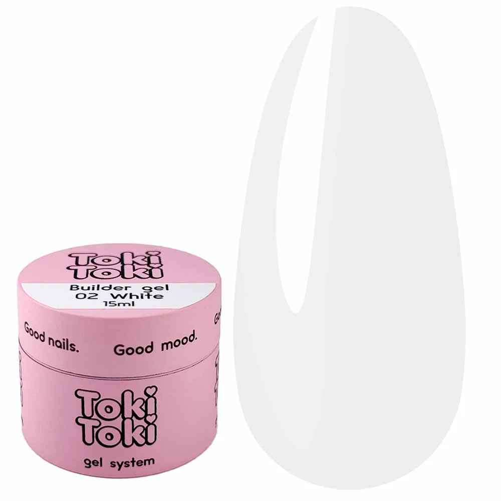 Гель для наращивания Toki-Toki Builder Gel №02 White 15 мл (2002BLG02) - Фото №1