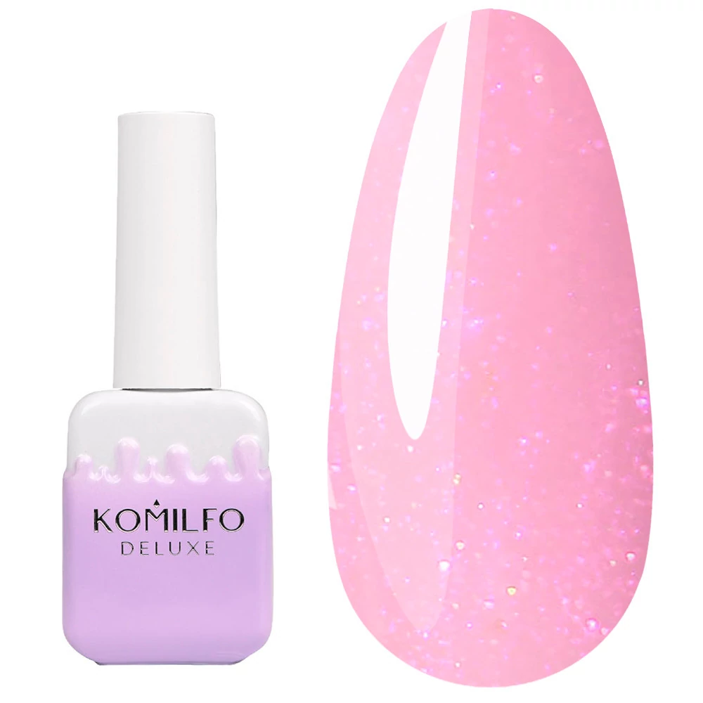 База Komilfo Shine Base 005 розовая с шиммером 10 мл (830005) - Фото №1