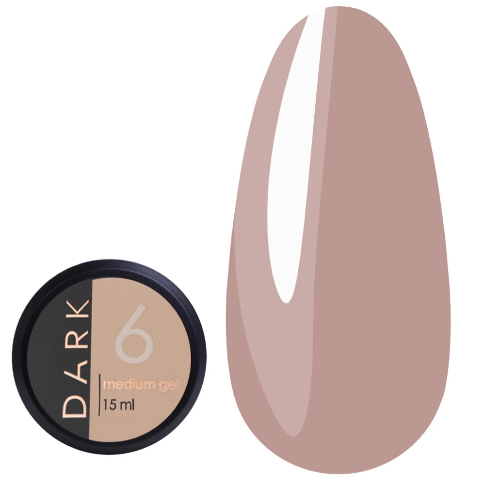 Гель для ногтей Dark Medium Gel №06 бежевый 15 мл (без кисти) (DMG0615) - Фото №1
