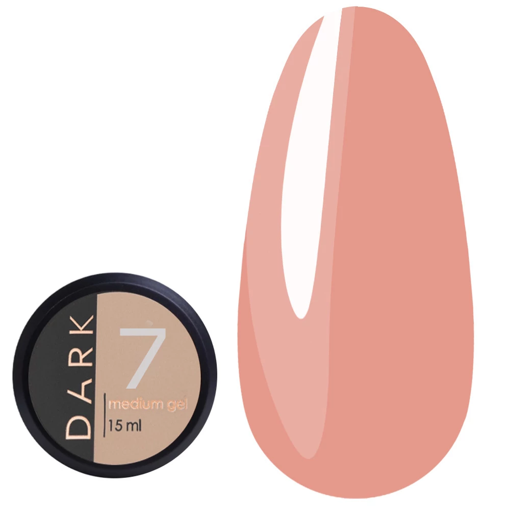 Гель для ногтей Dark Medium Gel №07 теплый розовый нюд 15 мл (без кисти) (DMG0715) - Фото №1