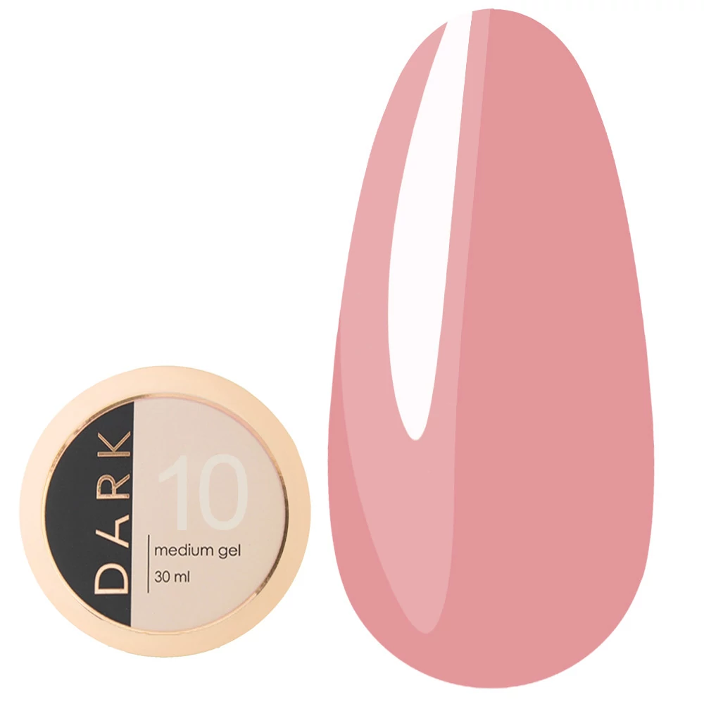 Гель для ногтей Dark Medium Gel №10 нежный натурально-розовый 30 мл (без кисти) (DMG1030) - Фото №1