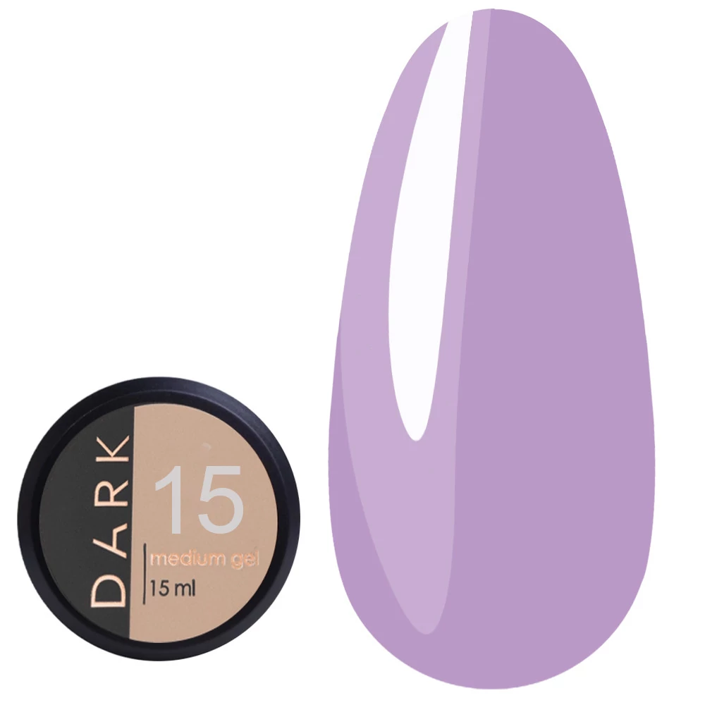 Гель для ногтей Dark Medium Gel №15 нежная лаванда 15 мл (без кисти) (DMG1515) - Фото №1