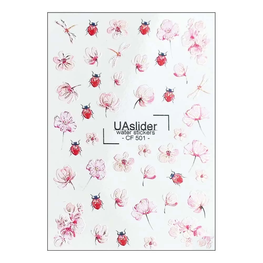 Слайдер дизайн UAslider цветы и божьи коровки  Color and Foil 501 - Фото №1