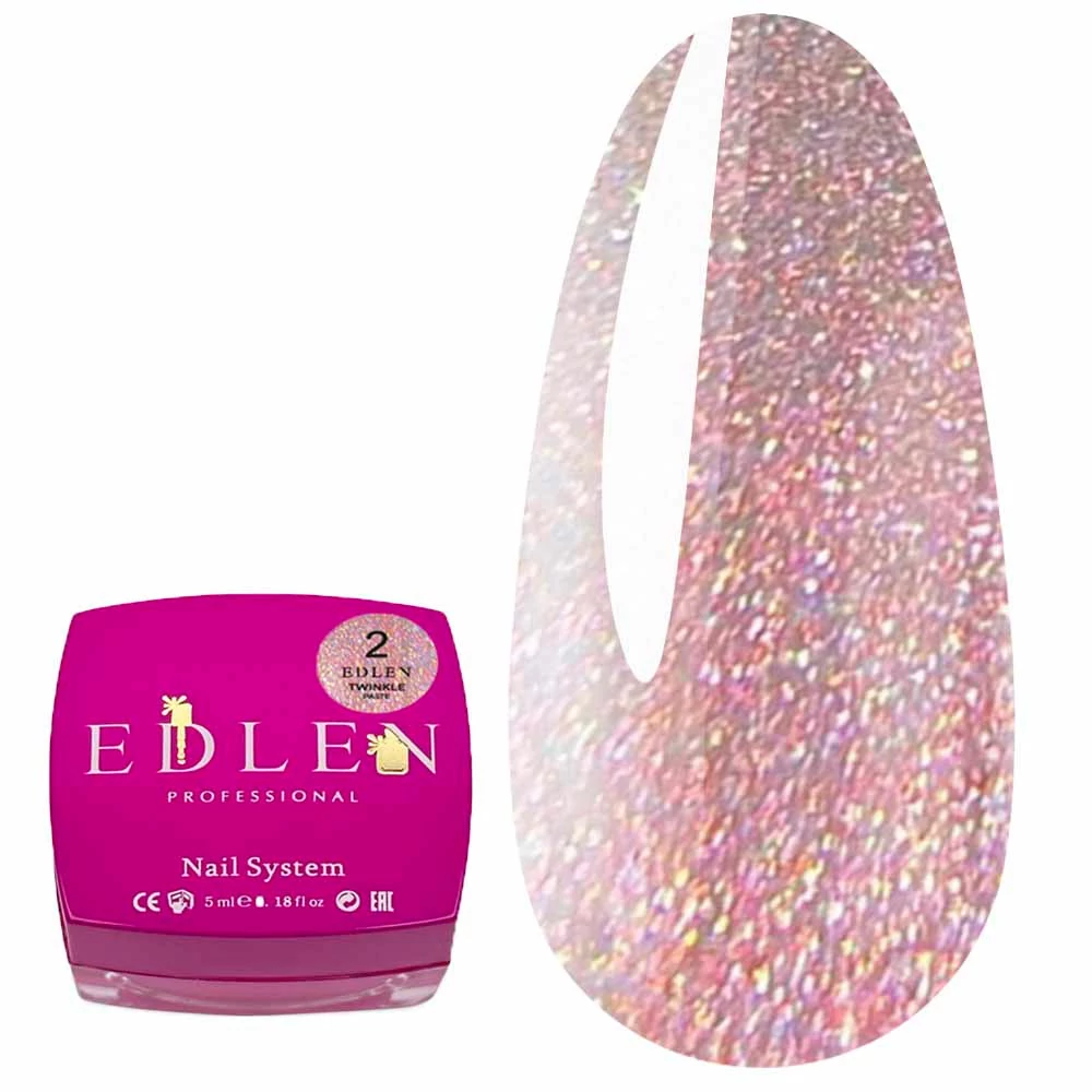 Edlen Twinkle paste для дизайна ногтей №2 розово-золотая 5 мл (4000360210) - Фото №1