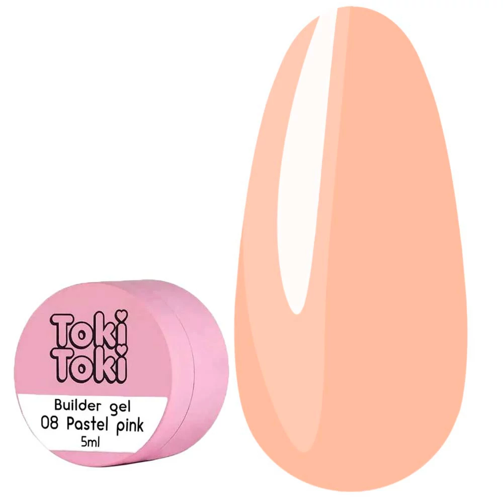Гель для наращивания Toki-Toki Builder Gel №08 Pastel Pink 5 мл (2005BLG08) - Фото №1