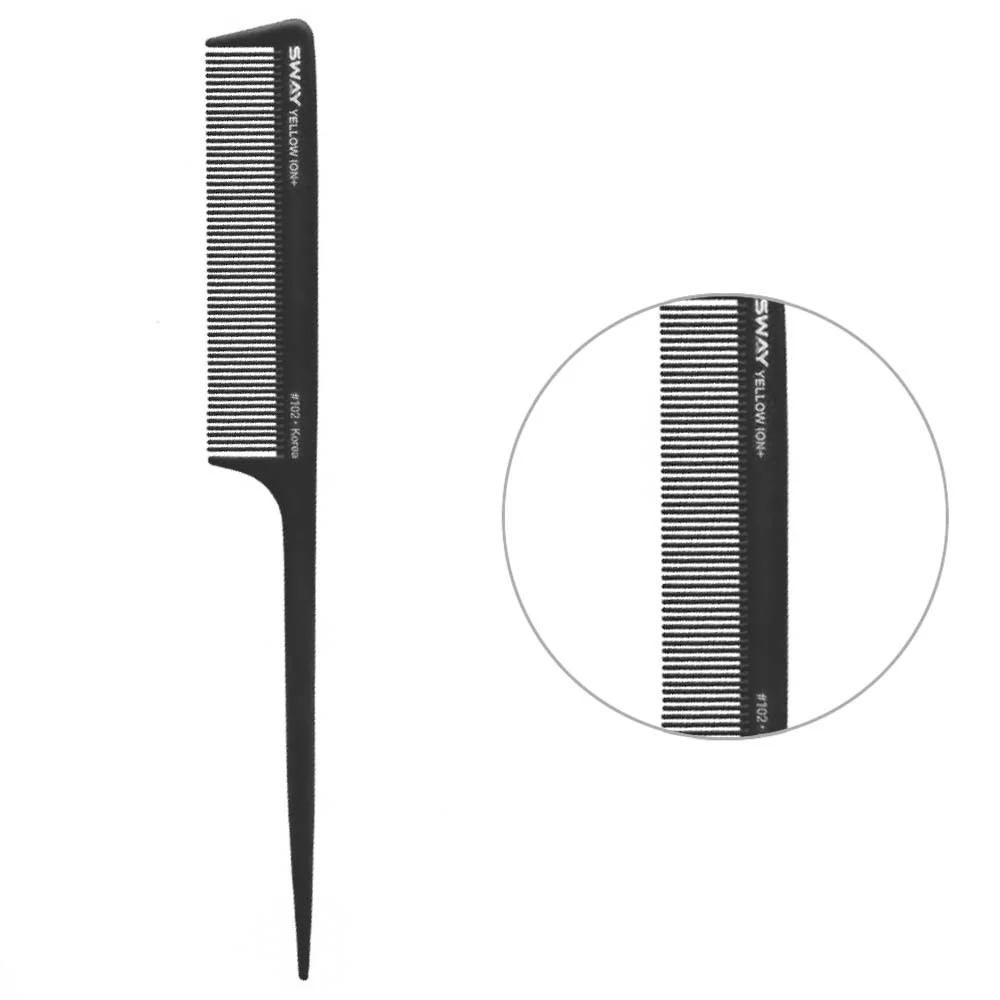 Парикмахерский гребешок Sway Black Ion+ 102 (131 102) - Фото №1
