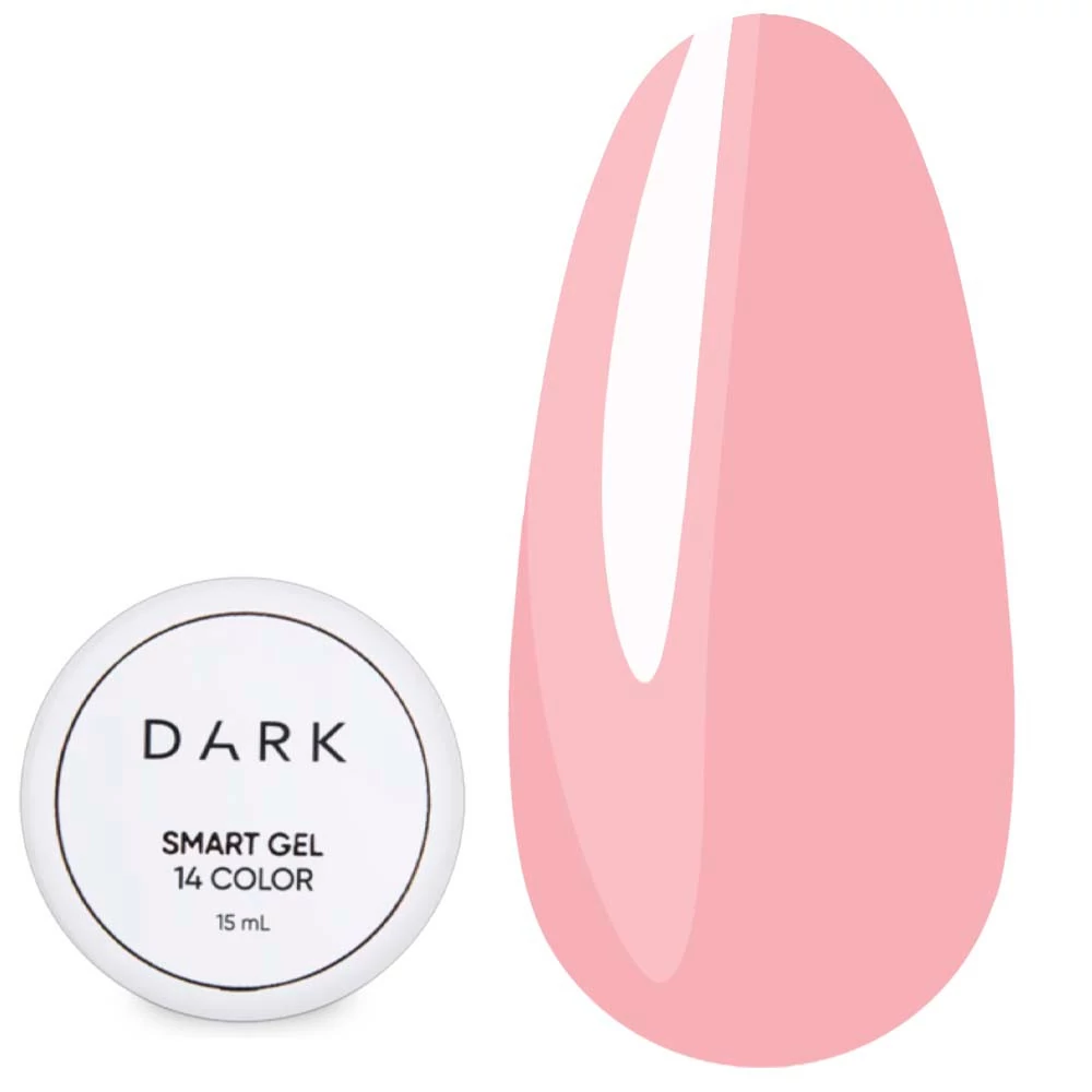 Гель для ногтей Dark Smart Builder gel 14 темно-розовый 15 мл (DSG1415) - Фото №1