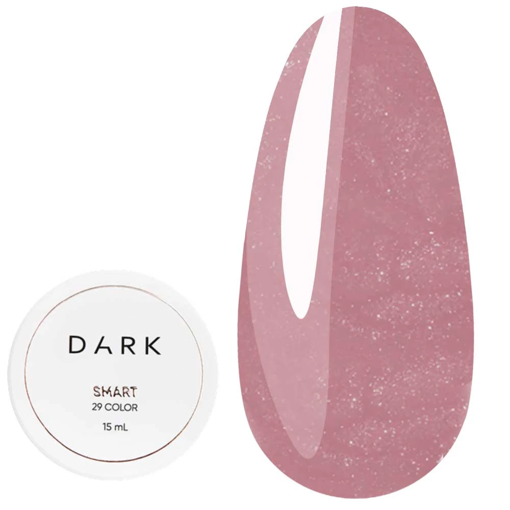 Гель для ногтей Dark Smart Builder gel 29 темно-розовый с шиммером 15 мл (DSG2915) - Фото №1