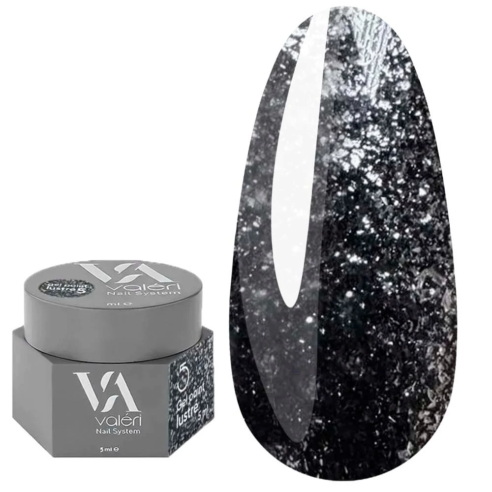 Гель-краска VALERI Gel Paint Lustre №5 черное мерцание 5 мл (NVGPL5-5)