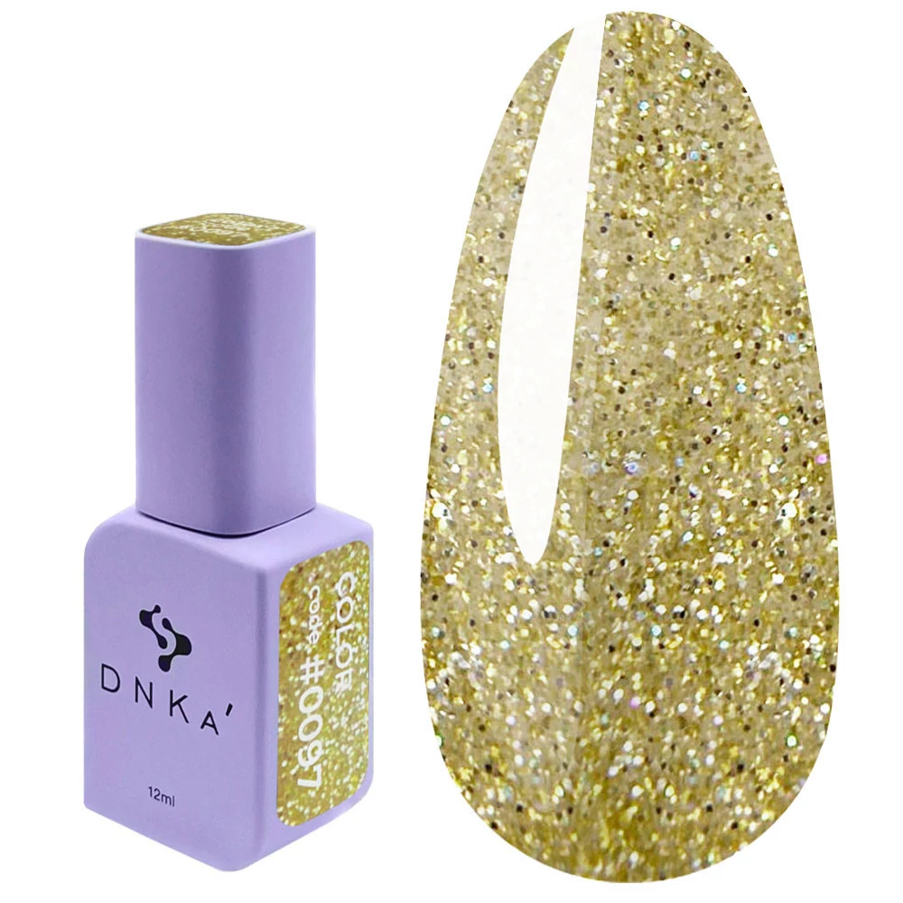 Гель-лак DNKa №097 NEW FORMULA золотой с блестками 12 мл (FTGPDC0097) - Фото №1