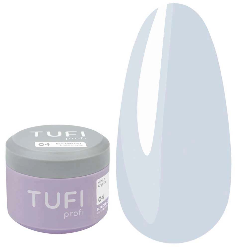 Гель для наращивания TUFI profi Builder Gel UV/LED 04 White Crystal  30ml - Фото №1