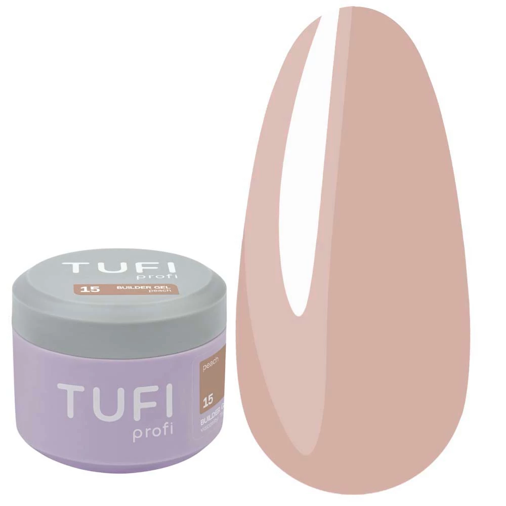 Гель для наращивания TUFI profi Builder Gel UV/LED 15 Peach 30ml - Фото №1
