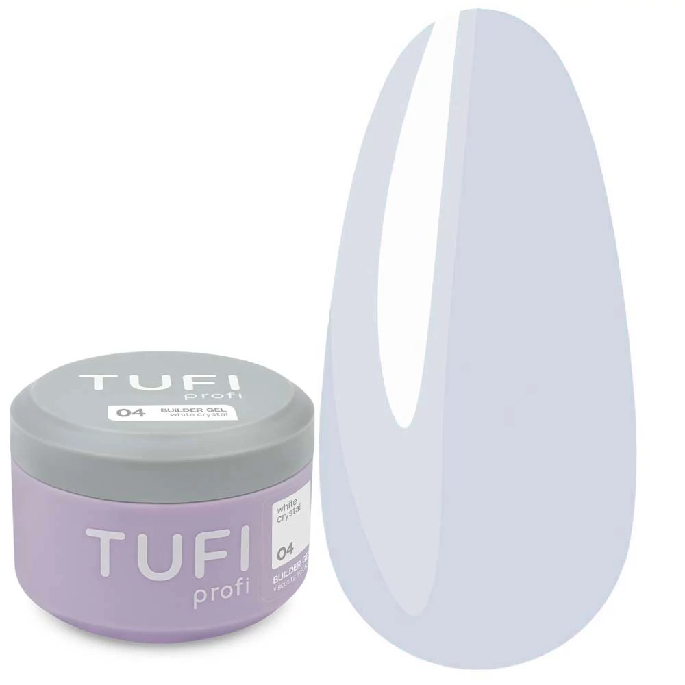 Гель для нарощування TUFI profi Builder Gel UV/LED 04 White Crystal 50 мл (0330030) - Фото №1