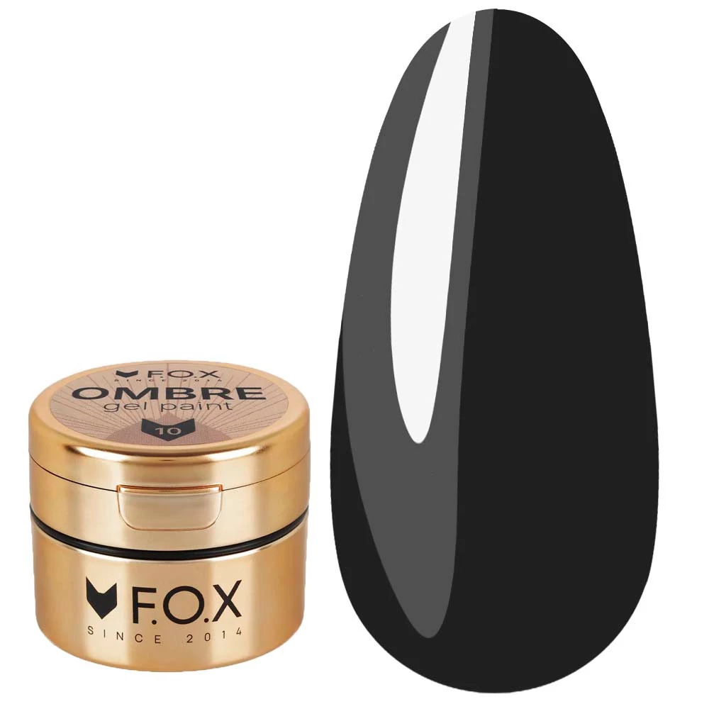 Гель-фарба FOX Ombre Gel Paint №10 чорний 5 мл (OGP-010) - Фото №1