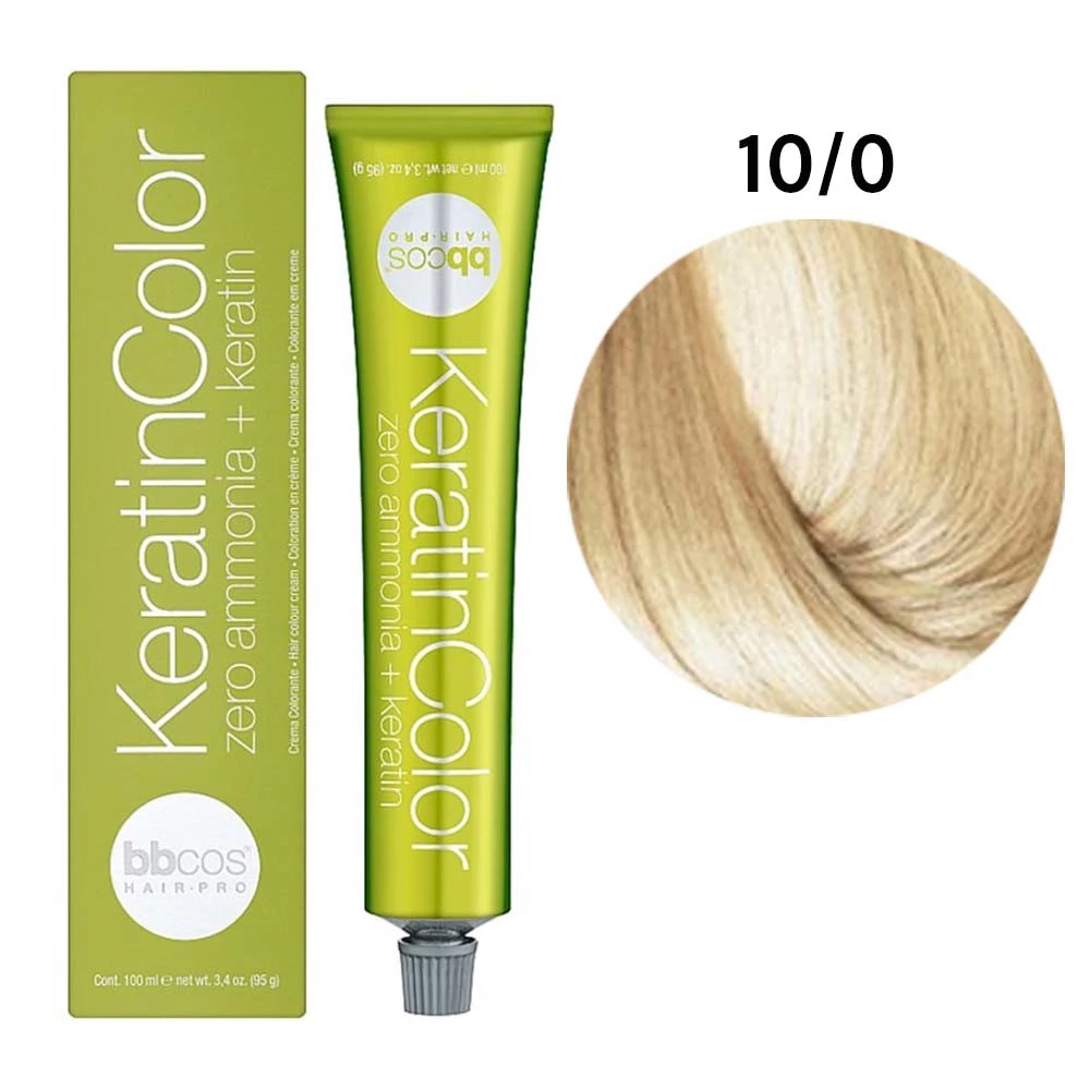 Фарба BBcos KERATIN COLOR для волосся 10/0 блондин платиновий
