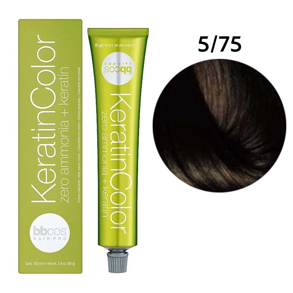 Краска BBcos KERATIN COLOR для волос 5/75 каштановый светлый шоколадный