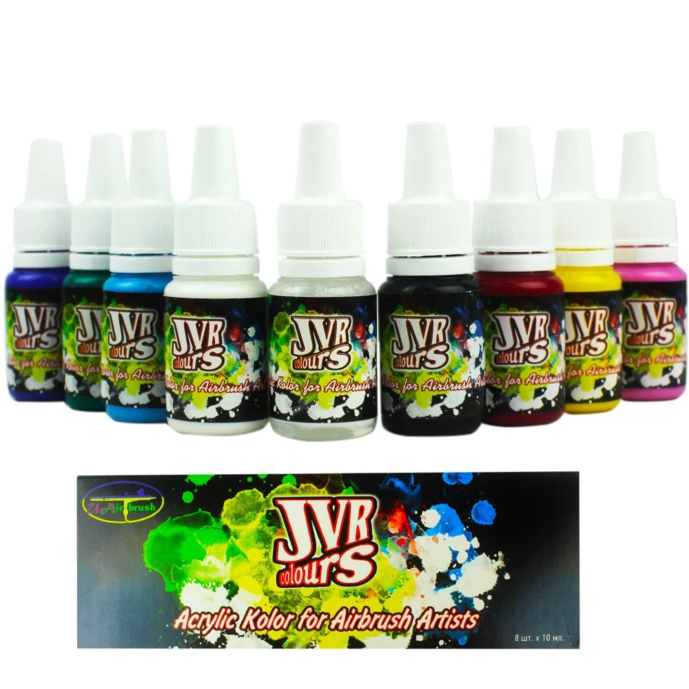 Набор красок JVR Colors для аэрографии 8 шт