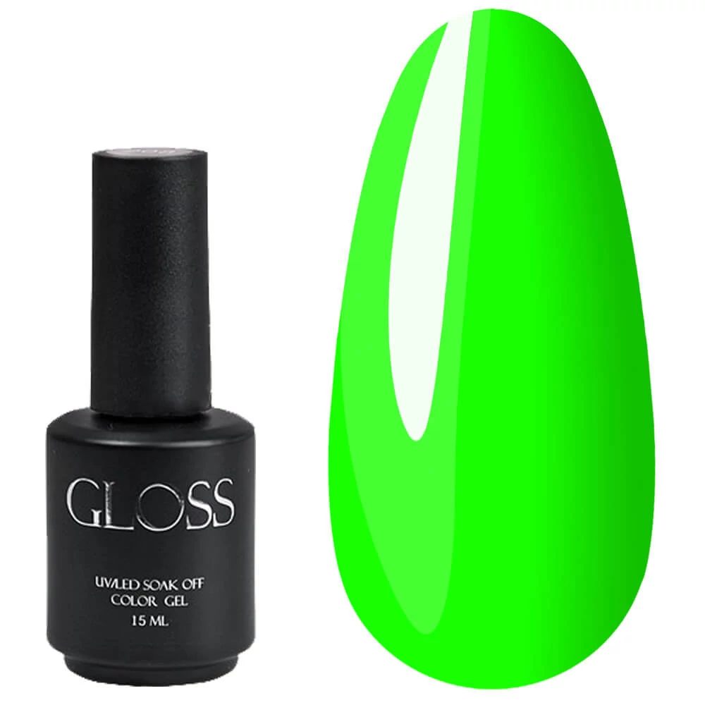 Гель-лак GLOSS №506  салатовый, неоновый 15 мл