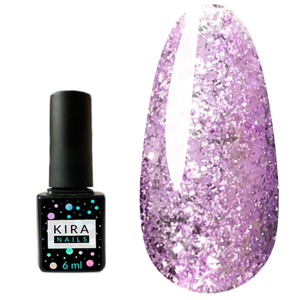 Гель-лак KIRA Nails Shine Bright №007 светло-фиолетовый с крупными блестками 6 мл (465007)